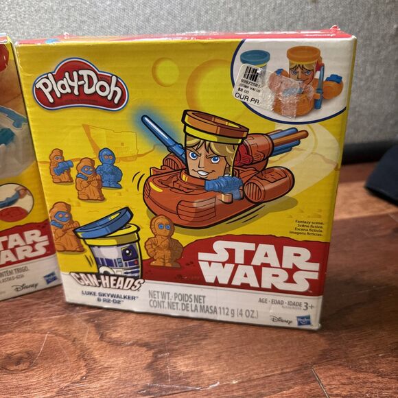 Play-Doh Star Wars Can Heads Luke Skywalker & Snowtrooper / Luke & R2-D2  2 Sets - Picture 2 of 5